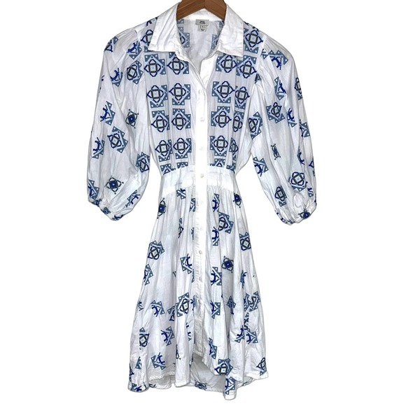 River Island Embroidered Mini Shirt Dress - Picture 2 of 16